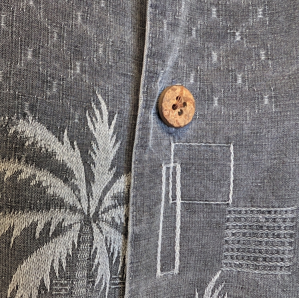 Boca Classics 100% Silk Hawaiian Shirt Palm Tree Island Print XL - Picture 6 of 12